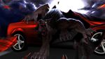  2012 3_toes action_pose angry biceps big_muscles black_fur black_nose blood blood_on_hand blood_on_mouth bright_eyes brown_fur canine car claws cloud crouching dead_body destruction digital_media_(artwork) digitigrade fangs front_view full_moon fur hi_res hindpaw human jocarra looking_at_viewer mammal moon multicolored_fur muscular night nude open_mouth outside pawpads paws rage sharp_claws sharp_teeth solo street teeth toe_claws toes transformation two_tone_fur vehicle walking were werewolf yellow_eyes 
