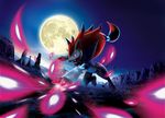  ambiguous_gender black_fur blue_eyes claws fangs fur hair nintendo official_art pok&eacute;mon red_claws red_eyes red_hair video_games zoroark 