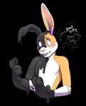  2016 anthro cubi english_text flir fur goo hypnosis lagomorph male mammal mind_control rabbit rubber simple_background solo text transformation 