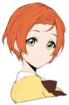  braid cropped_torso expressionless from_side green_eyes highres hoshizora_rin looking_at_viewer love_live! love_live!_school_idol_project orange_hair portrait sekina short_hair simple_background sketch solo upper_body white_background 