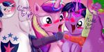  2016 anthro anthrofied blush dialogue english_text equine eyes_closed female forced_gay friendship_is_magic frist44 fur group hair hi_res horn magic male male/male mammal multicolored_hair my_little_pony nude one_eye_closed open_mouth penis shining_armor_(mlp) spike_(mlp) text twilight_sparkle_(mlp) unicorn 