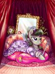  2014 adlynh black_hair carpet clothing crown curtains dress earth_pony equine female feral flower friendship_is_magic fur grey_fur hair horse inside mammal mirro my_little_pony octavia_(mlp) pillow plant pony purple_eyes royalty scepter solo 