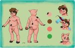  balls border butt color_swatch cub disembodied_hand duo embarrassed expressions fausto_rosso flaccid front_view hooves male mammal model_sheet moobs nude opencanvas penis pig porcine rear_view shaved_head shaving slightly_chubby smile solo solo_focus standing unknown_artist young 