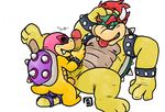  age_difference anal anal_penetration bowser bowserboy101 cuffs_(disambiguation) dildo duo english_text eyewear hair koopa male male/male mario_bros mask nintendo penetration penis red_hair roy_koopa scalie sex_toy shell simple_background size_difference slightly_chubby smell sunglasses text tongue video_games white_background young 