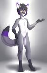  anthro canine featureless_crotch looking_at_viewer male mammal nude pixelannex simple_background smile solo 