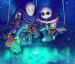  animated_skeleton bone digital_media_(artwork) eyes_closed glowing glowing_eyes male myebi papyrus_(undertale) sans_(undertale) skeleton undead undertale video_games 