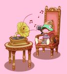  beamed_eighth_notes boots closed_eyes eighth_note filmia frog furry male_focus music musical_note nalrni open_mouth phonograph pink_background quarter_note simple_background singing sitting solo the_legend_of_legacy 