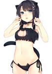  :o animal_ears ao_no_neko ass_visible_through_thighs bangs bell bell_choker black_hair blue_eyes cat_cutout cat_ear_panties cat_ears cat_lingerie choker cleavage_cutout frills groin hair_ornament hairclip jingle_bell long_hair looking_at_viewer meme_attire navel original panties paw_pose paw_print side-tie_panties simple_background solo stomach tail underwear underwear_only white_background x_hair_ornament 