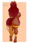  2016 alternate_species anklet anthro areola big_breasts big_nipples blonde_hair breasts brown_hair collar crown dark_skin equine fan_character female gold_(metal) hair hi_res hooves horse jewelry kloudmutt long_hair looking_at_viewer mammal my_little_pony nipple_piercing nipples nude piercing pony smile solo standing tattoo thick_thighs wide_hips 
