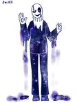  2mi127 clothed clothing gaster goo male monster outertale simple_background smile star turtleneck undertale video_games 
