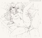 1girl ale_(ale_halexxx) anal artist_name bad_id bad_pixiv_id blake_belladonna bow breast_grab breasts copyright_name couch grabbing greyscale hetero hug hug_from_behind jaune_arc leg_lift medium_breasts monochrome navel nipples open_mouth pussy rwby sex sketch thighhighs 