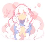  bug butterfly insect kagerou_project kozakura_marry long_hair looking_at_viewer official_style pink_eyes sekina smile solo white_hair 