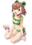  :d adapted_costume ahoge animal_band_panties animal_cutout ankle_scrunchie bangs barefoot blush bra breasts brown_hair choker cleavage cleavage_cutout feet frog_cutout frog_ear_panties frog_lingerie full_body green_bra green_panties hair_between_eyes hairband legs lingerie looking_at_viewer misaka_mikoto navel open_mouth orange_eyes panties raika9 ribbon scrunchie shadow short_hair side-tie_panties simple_background sitting small_breasts smile solo to_aru_kagaku_no_railgun to_aru_majutsu_no_index underwear underwear_only white_background wrist_scrunchie yokozuwari 