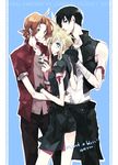  2boys aerith_gainsborough bad_id bad_pixiv_id cloud_strife final_fantasy final_fantasy_vii final_fantasy_vii_advent_children flower genderswap genderswap_(ftm) genderswap_(mtf) multiple_boys omix tifa_lockhart 