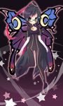  bayonetta black_hair butterfly_wings chibi cleavage_cutout elbow_gloves glasses gloves long_hair solo wings 