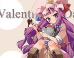  boots chocolate hama_chon long_hair patchouli_knowledge purple_hair sleeves_rolled_up solo touhou valentine very_long_hair whisk 
