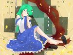  akatoro_(nightlord) barefoot closed_eyes feet kochiya_sanae long_hair shoes single_shoe sleeping solo touhou 