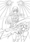  armor bad_id bad_pixiv_id divine_dragon dragon dragoon gauntlets greaves greyscale headgear monochrome rose_(dragoon) solo sword takebi the_legend_of_dragoon weapon wings 