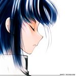  blue_hair ciel closed_eyes mike156 portrait profile short_hair sidelocks sketch solo tsukihime type-moon white_background 