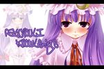  blush character_name crescent hat kinagi_yuu patchouli_knowledge purple_hair ribbon solo touhou zoom_layer 
