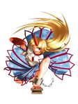  1girl absurdres chains female full_body geta highres horns hoshiguma_yuugi long_hair orippa pointy_ears red_eyes see-through simple_background solo touhou transparent_background 