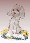  asriel_dreemurr barefoot caprine cub flower front_view goat kneeling looking_at_viewer male mammal navel noriburu nude open_mouth plant tasteful_nudity undertale video_games young 