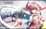  angel_wings bow choker dissolving dress flower fusion gloves hair_bow hair_flower hair_ornament highres hk_(hk) jewelry kaname_madoka looking_at_viewer magical_girl mahou_shoujo_madoka_magica pendant pink_dress pink_hair puffy_short_sleeves puffy_sleeves ribbon short_sleeves solo soul_gem twintails ultimate_madoka white_gloves wings yellow_eyes 