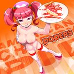  :p bandages blush boots brand_name_imitation breasts censored cherry_pie food fruit hair_ornament hand_on_hip heart highres hooters large_breasts looking_at_viewer milk_(pop'n_music) navel nipples nude osamu_yagi pie pink_hair plate pop'n_music red_eyes short_hair smile solo strawberry thigh_boots thighhighs tongue tongue_out topless twintails waitress 