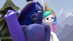  breasts dickgirl equine friendship_is_magic horse intersex luna_(disambiguation) mammal my_little_pony penis princess princess_celestia_(mlp) royalty sex 