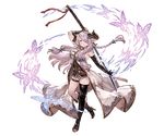  belt blue_eyes boots breasts bug butterfly draph full_body gloves granblue_fantasy hair_ornament hairclip hairpin high_heels horns insect katana large_breasts leg_belt long_coat long_hair minaba_hideo narmaya_(granblue_fantasy) official_art pink_hair pointy_ears sheath solo sword thigh_strap transparent_background weapon 
