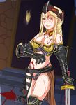  agrias_oaks armor black_armor blonde_hair braid breastplate dark_knight_(fft) final_fantasy final_fantasy_tactics gloves long_hair sidelocks single_braid solo yamada_satou 