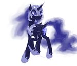 2016 armor cutie_mark dstears equine fangs female friendship_is_magic helmet horn looking_at_viewer mammal my_little_pony nightmare_moon_(mlp) simple_background slit_pupils solo sparkles white_background winged_unicorn wings 