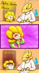  alphys angry blush clothing drawing female flowey_the_flower male secretmaskedburger_(artist) undertale video_games 