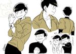  alternate_costume armband artist_name atarime bad_id bad_twitter_id ball baseball baseball_uniform black_hair brothers expressions from_behind heart heart_in_mouth holding holding_ball male_focus matsuno_juushimatsu matsuno_todomatsu multiple_boys multiple_persona osomatsu-kun osomatsu-san parted_lips siblings simple_background sleeves_past_wrists sleeves_pushed_up smile sportswear white_background yellow_eyes 