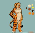  anthro breasts dreamworks feline female kung_fu_panda mammal master_tigress nipples nude sabrotiger simple_background solo stripes tiger 