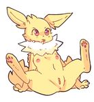  anthro anus breasts eeveelution female jolteon lamm nintendo nipples paws pok&eacute;mon pussy small_breasts spread_legs spreading tongue tongue_out video_games 