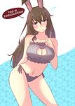  absurdres animal_ears blush breasts brown_hair bunny_ears cat_lingerie english flying_sweatdrops frown highres large_breasts long_hair meme_attire nas_(z666ful) navel panties rwby side-tie_panties solo underwear velvet_scarlatina 