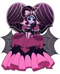  1girl alternate_hairstyle arachnid arthropod choker clothing dress elbow_gloves extra_arms extra_eyes fangs female hair insect_girl muffet multiple_eyes purple_hair purple_skin rotodisk solo spider spider_girl undertale video_games 