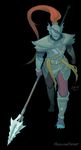  armor demon&#039;s_souls female hair helmet melee_weapon mercuriobebop polearm ponytail red_hair spear undertale undyne video_games weapon 