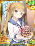  angel_beats! blonde_hair brown_eyes cupcake food headset hyuuga_azuri long_hair microphone school_uniform serafuku shinda_sekai_sensen_uniform solo twintails yusa_(angel_beats!) 