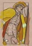  2016 anthro cat digital_media_(artwork) feline firefighter fur male mammal ocelot open_mouth peeing penis simple_background solo_focus tolbi urine watersports 