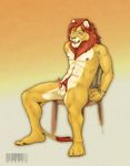  abanob anthro balls bdsm blood bondage bound erection feline lion male mammal nipples penis solo 