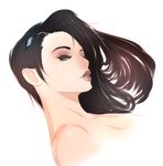  asami_sato avatar_(series) bad_id bad_tumblr_id bare_shoulders black_hair green_eyes hair_ornament hairclip lips long_hair makeup one_eye_closed simple_background solo superboin the_legend_of_korra upper_body white_background 