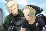  blonde_hair blue_eyes brothers frye_(xenoblade_chronicles_x) gloves image_sample mikami multiple_boys phog_christoph pixiv_sample scar short_hair siblings smile xenoblade_(series) xenoblade_chronicles_x 