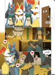  &lt;3 balls braixen comic do_not_disturb door duo female kissing lucario male male/female nintendo penis pok&eacute;mon video_games winick-lim 