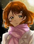  :d alpha_(smashbox) black_background blurry blush breath brown_hair coat eyelashes flower hair_flower hair_ornament hairclip hibike!_euphonium highres light_smile lips motion_blur open_mouth oumae_kumiko parted_lips pink_scarf scarf short_hair simple_background smile snowing solo tareme teeth upper_body winter_clothes winter_coat yellow_eyes 