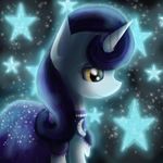  2015 abstract_background amber_eyes blue_hair chanceyb clothed clothing equine female feral friendship_is_magic fur grey_fur hair horn mammal moonlight_raven_(mlp) my_little_pony solo star unicorn 