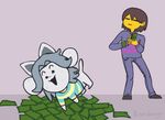  animated clothing kamdango money protagonist_(undertale) temmie_(undertale) undertale video_games 