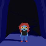  black_eyes black_lips fangs female hair lips orange_sclera red_hair solo undertale undyne video_games 