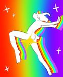  asriel_dreemurr boss_monster butt caprine convenient_censorship goat leaping male mammal nude rainbow s_mayu_no undertale video_games 
